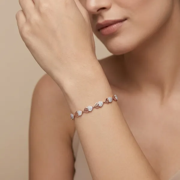 Rose_Gold_Heart_Silver_Bracelet_For_Women_|_925_Pure_Silver