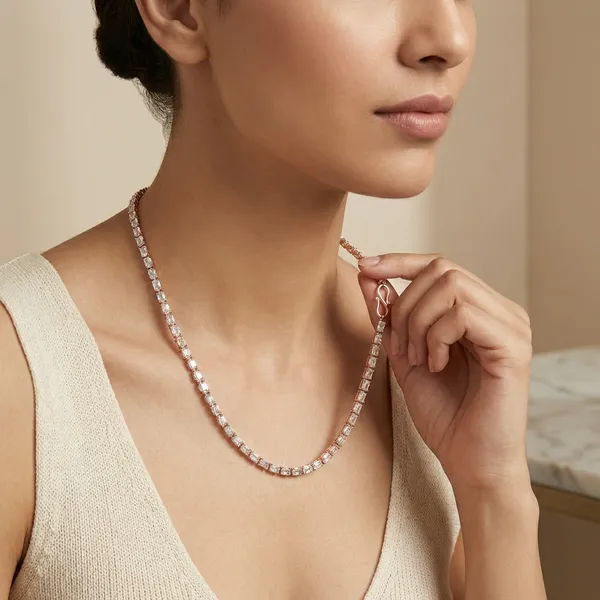 Rose_Gold_Tennis_Neck_Silver_Chain_For_Women_|_925_Pure_Silver