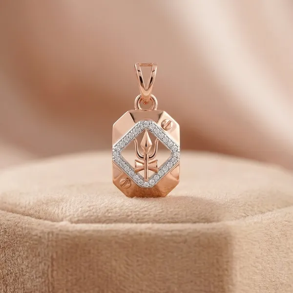 Rose_Gold_Silver_Trishul_Pendant_|_925_Pure_Silver