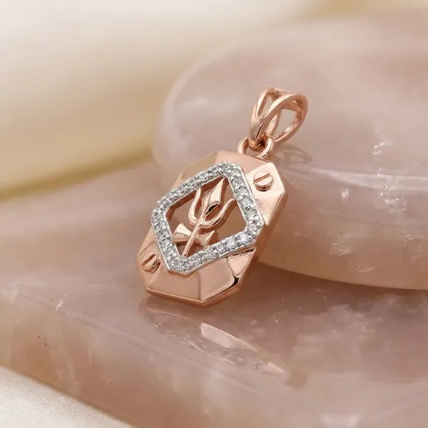 Rose_Gold_Silver_Trishul_Pendant_|_925_Pure_Silver
