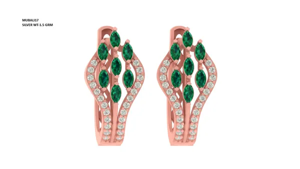 Rose_Gold_Silver_Leafy_Hoop_Earrings_For_Women_|_925_Pure_Silver