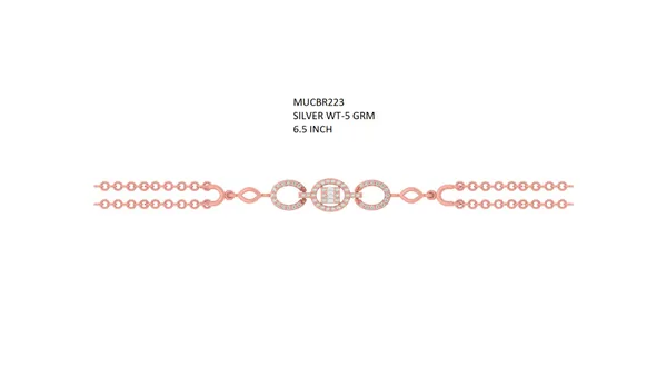 Rose_Gold_Silver_Stylish_Double_Line_Bracelet_For_Women_|_925_Pure_Silver