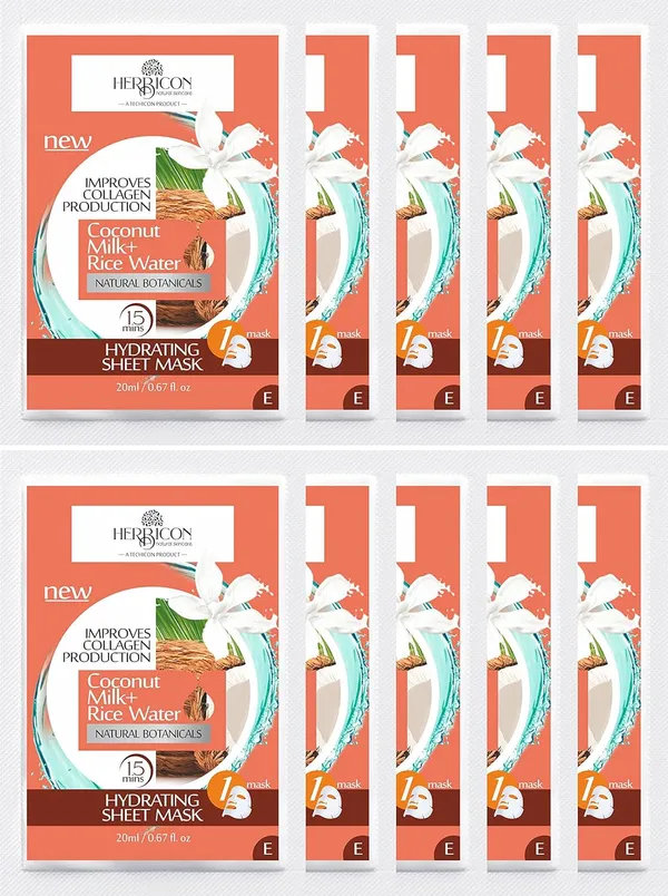 Face_Sheet_Mask_With_Rice_Water_And_Coconut_Milk_For_Deep_Hydration_20_G_Pack_Of_10