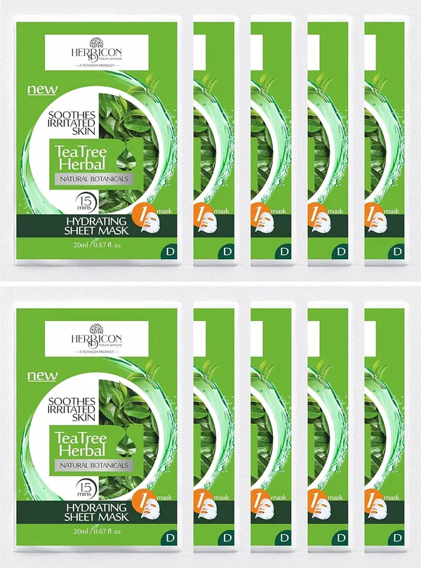 Tea_Tree_Herbal_Face_Sheet_Mask_With_Aloe_Vera_For_Acne_And_Skin_Inflammation_20_G_Pack_Of_10