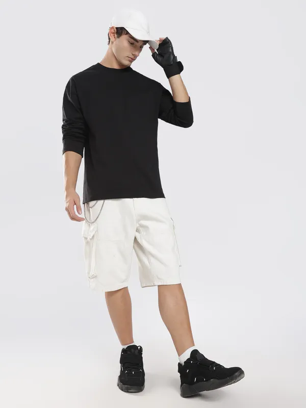 Midnight_Black_Cotton_Long_Sleeve_T_Shirt_For_Men