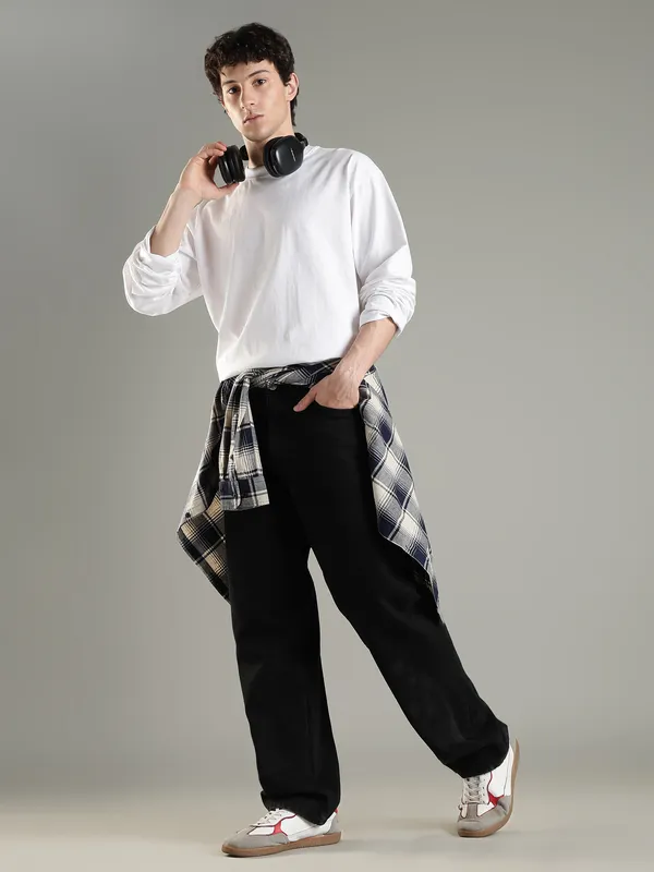 White_Cotton_Long_Sleeve_T_Shirt_For_Men