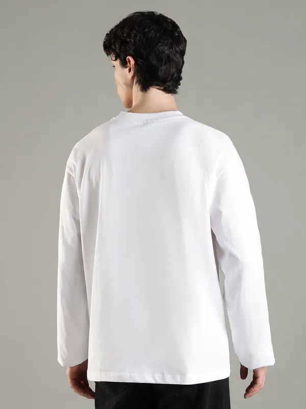 White_Cotton_Long_Sleeve_T_Shirt_For_Men