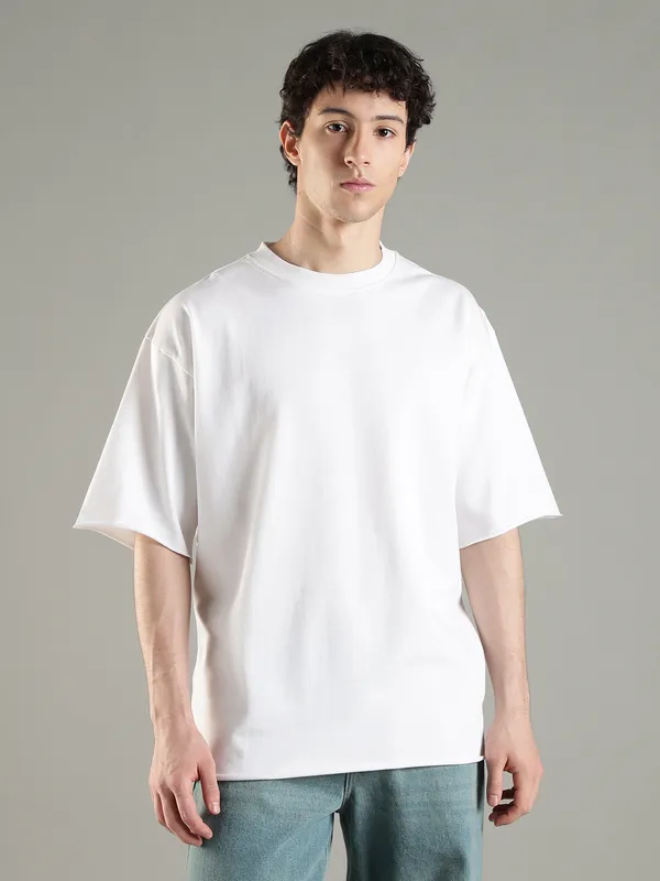 Off_White_Cotton_Distressed_T_Shirt_For_Men