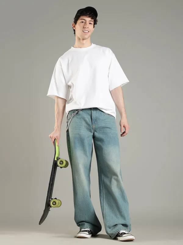 Off_White_Cotton_Distressed_T_Shirt_For_Men