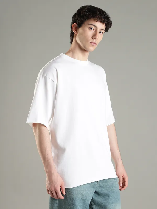 Off_White_Cotton_Distressed_T_Shirt_For_Men