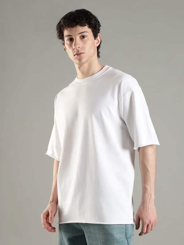 Off_White_Cotton_Distressed_T_Shirt_For_Men