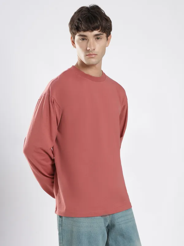 Rose_Gold_Cotton_Long_Sleeve_T_Shirt_For_Men