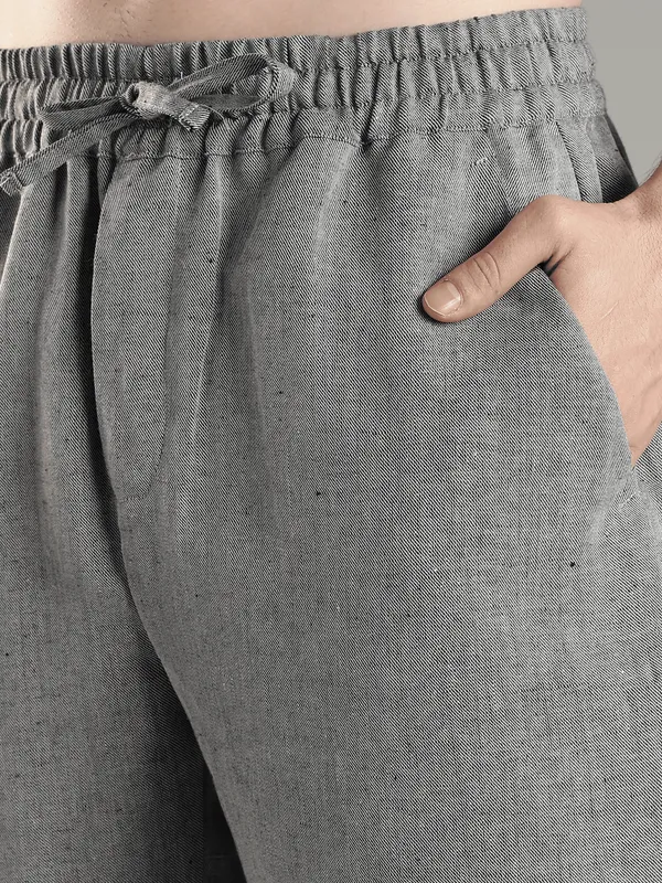 Silver_Grey_Cotton_Linen_Blend_Drawstring_Trousers_For_Men