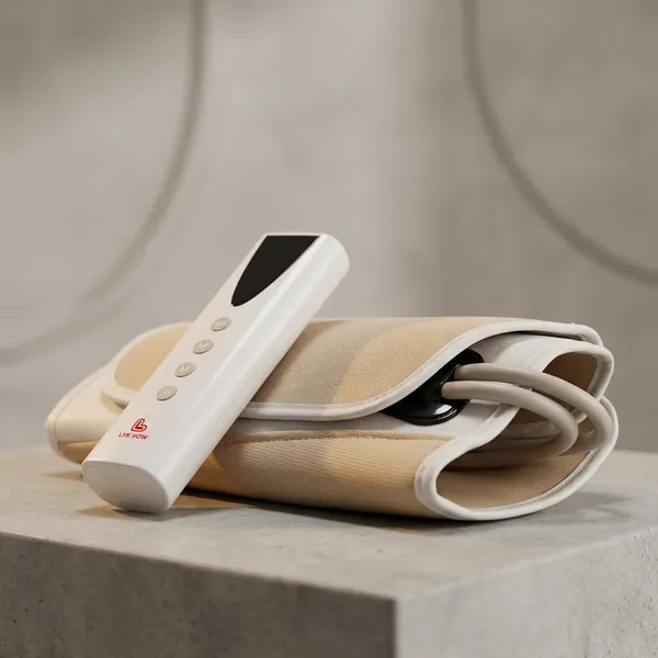 White_And_Beige_Lyk_Wow_Calves_Massager_Battery_Operated_Double_Leg_For_Leg_Pain_Relief_&_Muscle_Recovery