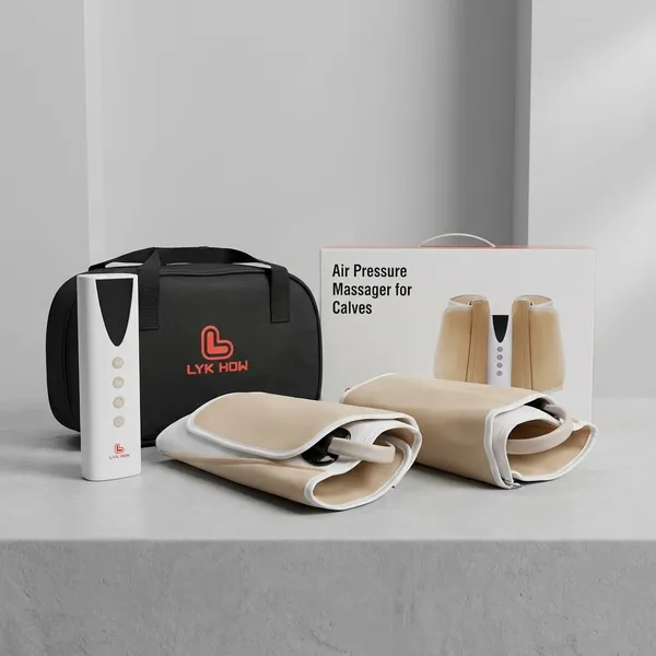 White_And_Beige_Lyk_Wow_Calves_Massager_Battery_Operated_Double_Leg_For_Leg_Pain_Relief_&_Muscle_Recovery