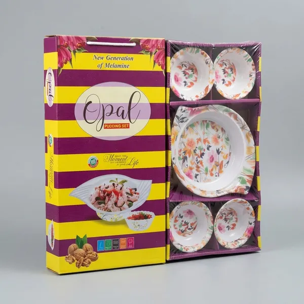 White_Opal_Bowl_Pudding_Set_For_Breakfast,Dinner_(Pack_of_5)