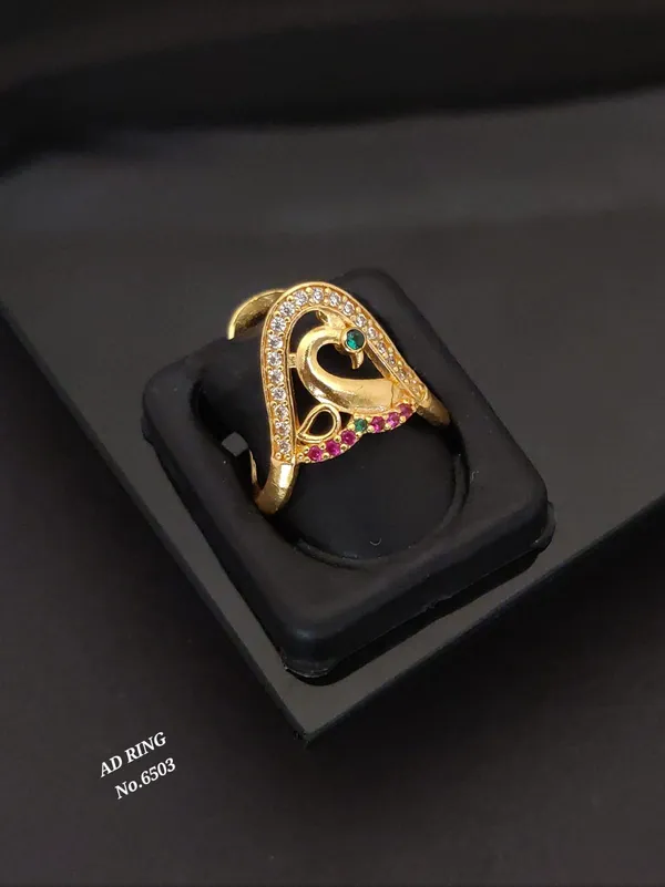 American_Diamond_With_Gold_Toned_Metal_Ring_For_Women