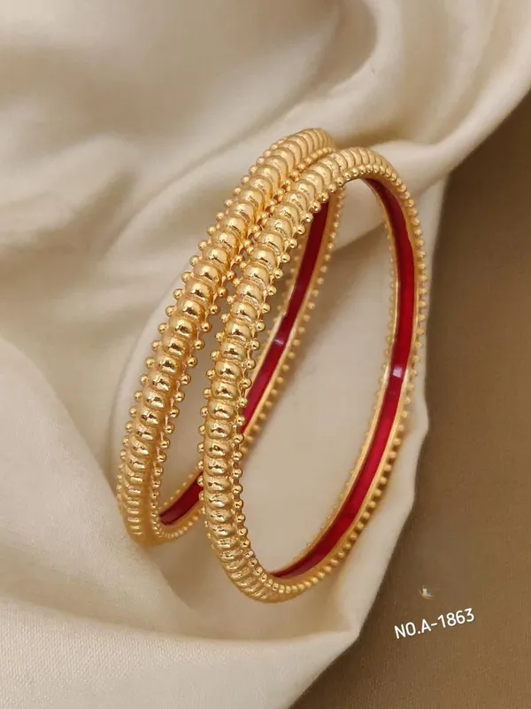 Gold_Metal_With_Enamel_Bangles_For_Women