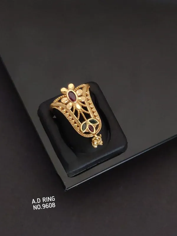 Gold_Antique_Gold_With_Colorful_Stones_Ring_For_Women