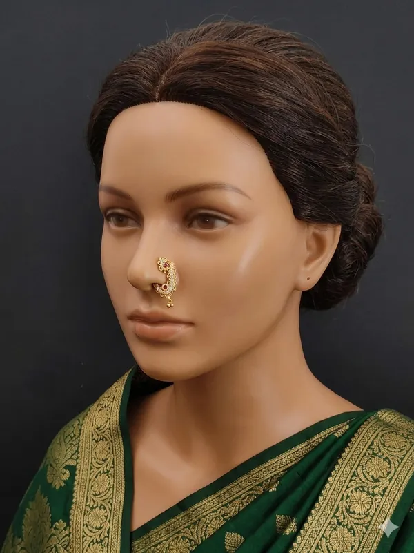 Gold_Plated_Crescent_Nose_Pin_With_Ruby_Stone_For_Women
