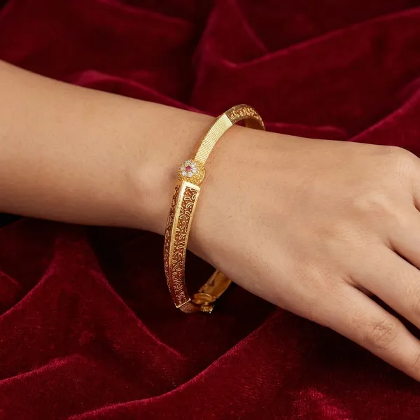 Antique_Gold_Plated_Metal_With_Meenakari_Enamel_Work_Bangles_For_Women