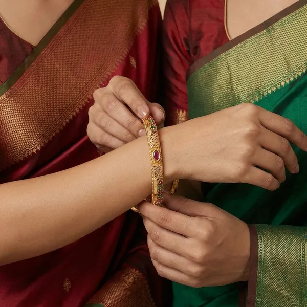 Gold_Plated_Metal_With_Ruby_And_Cubic_Zirconia_Stones_Bangles_For_Women