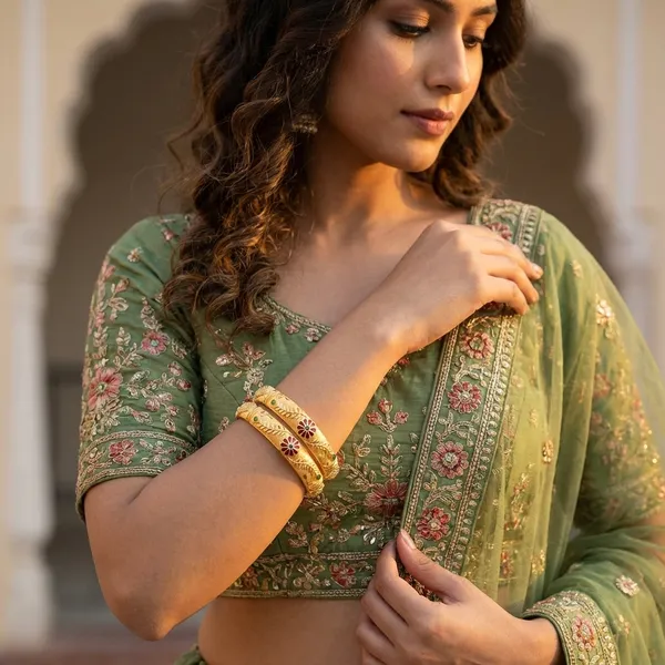 Gold_Plated_Metal_With_Enamel_Work_Bangles_For_Women