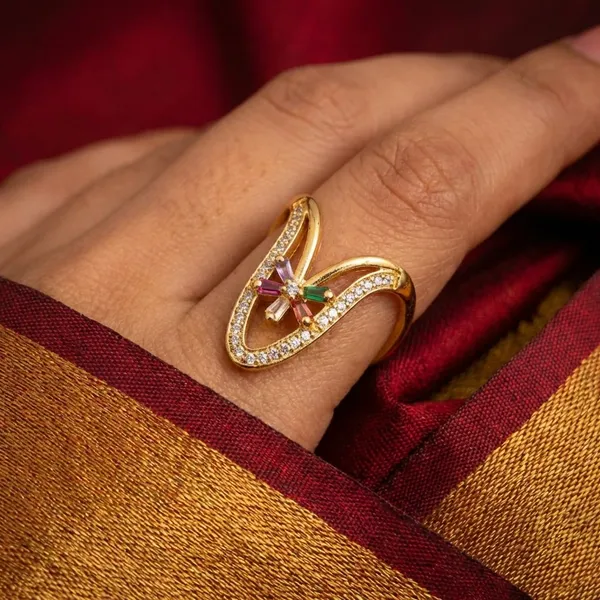 Gold_Plated_Metal_With_American_Diamond_Stones_Ring_For_Women