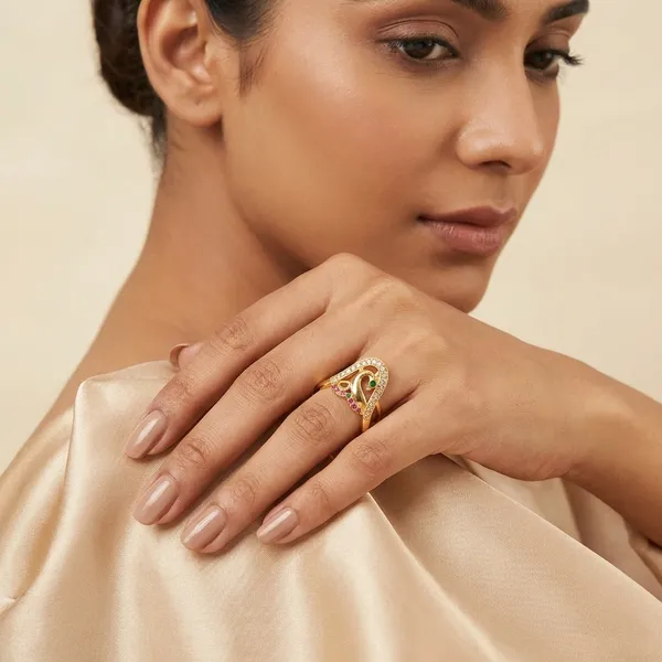 American_Diamond_With_Gold_Toned_Metal_Ring_For_Women