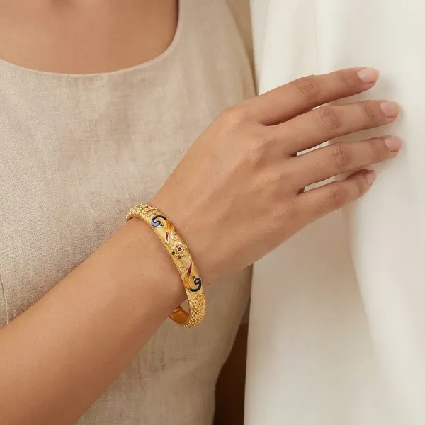 Gold_Plated_With_Enamel_Bangles_For_Women