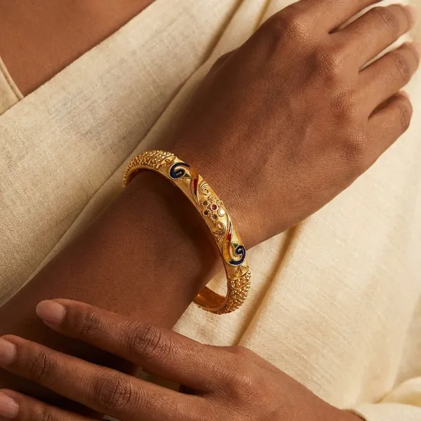 Gold_Plated_With_Enamel_Bangles_For_Women