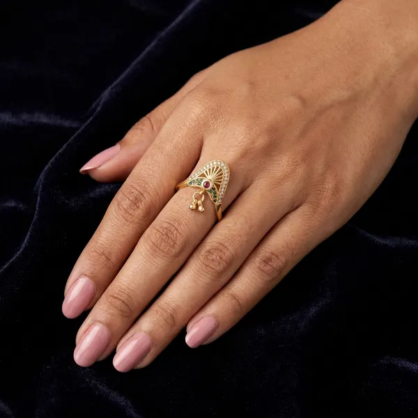 Gold_American_Diamond_Ring_For_Women