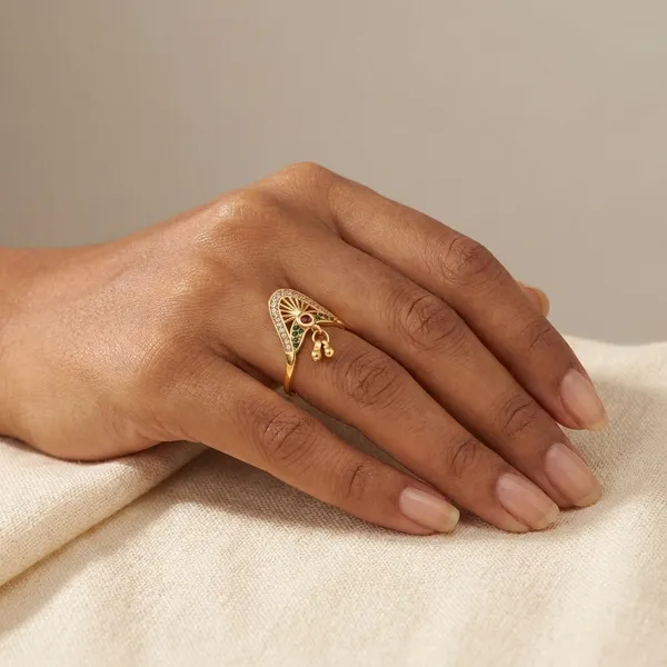 Gold_American_Diamond_Ring_For_Women