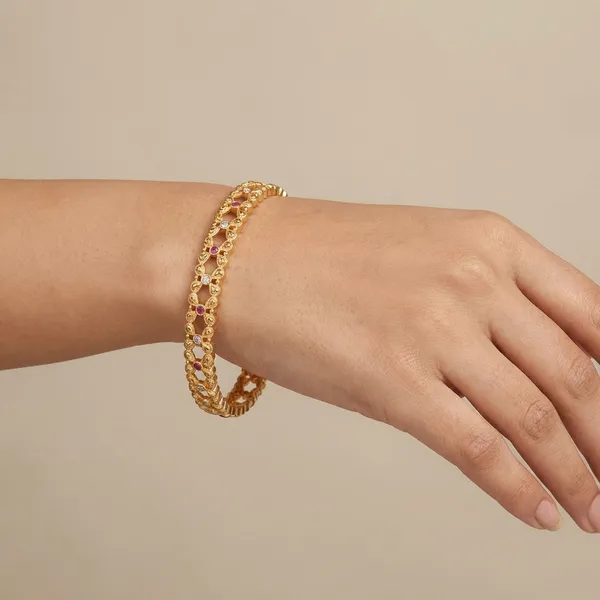 Gold_Plated_Metal_Bangles_For_Women