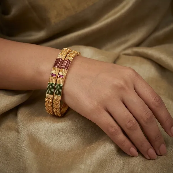 Gold_Plated_Metal_Bangles_For_Women