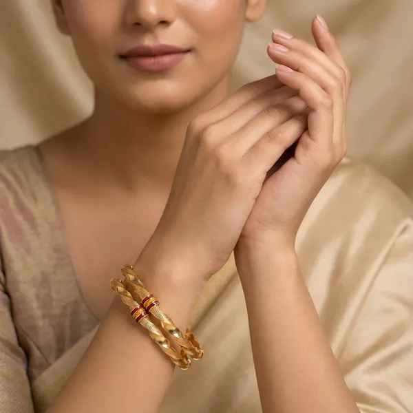 Gold_Plated_Metal_Bangles_For_Women