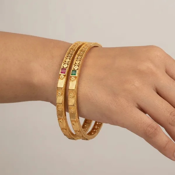 Gold_Plated_Metal_Bangles_For_Women