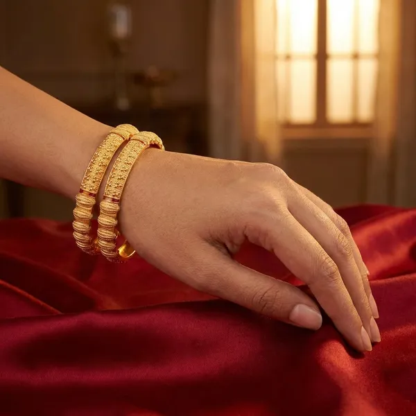 Gold_Plated_Metal_Bangles_For_Women