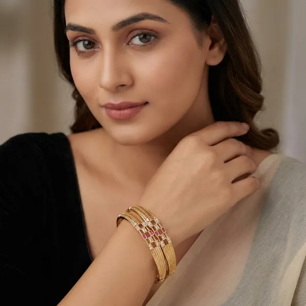 Gold_Plated_Metal_Bangles_For_Women
