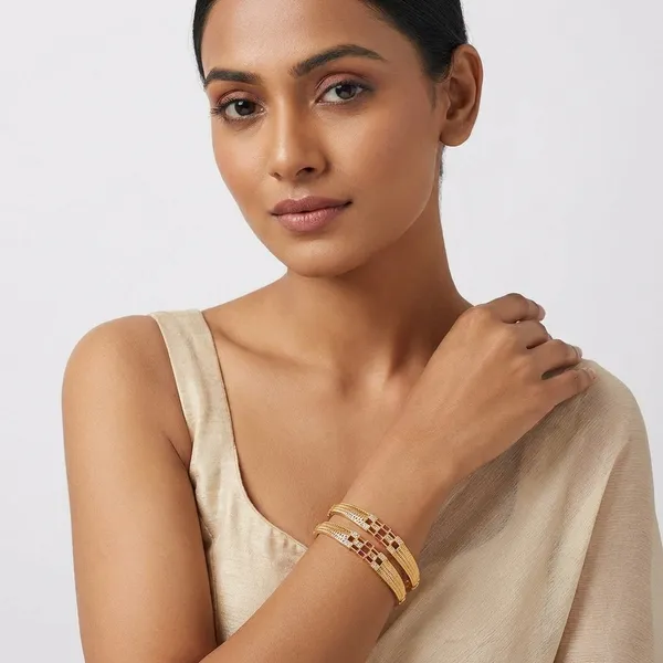 Gold_Plated_Metal_Bangles_For_Women