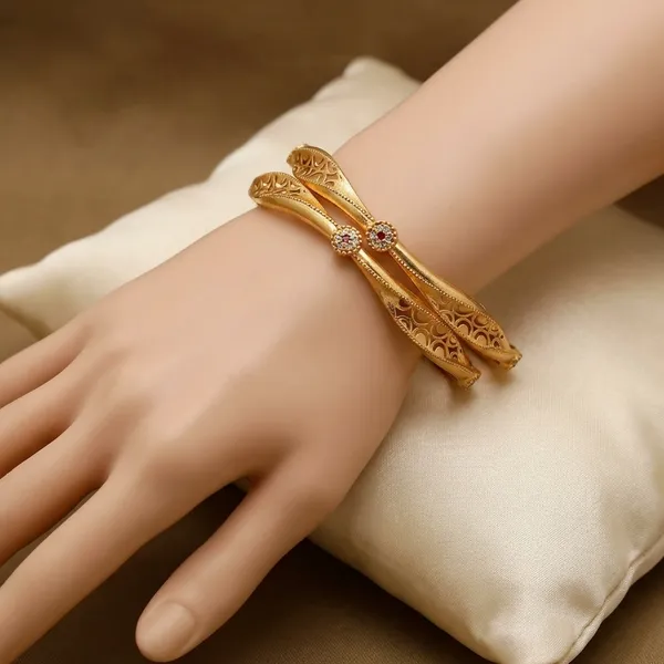 Gold_Plated_Metal_Bangles_For_Women