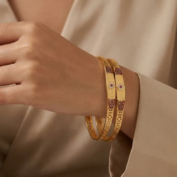 Gold_Plated_Metal_Bangles_For_Women(Set_of_2/4)