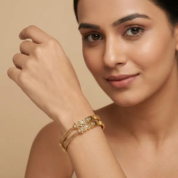 Gold_Plated_Metal_Bangles_For_Women