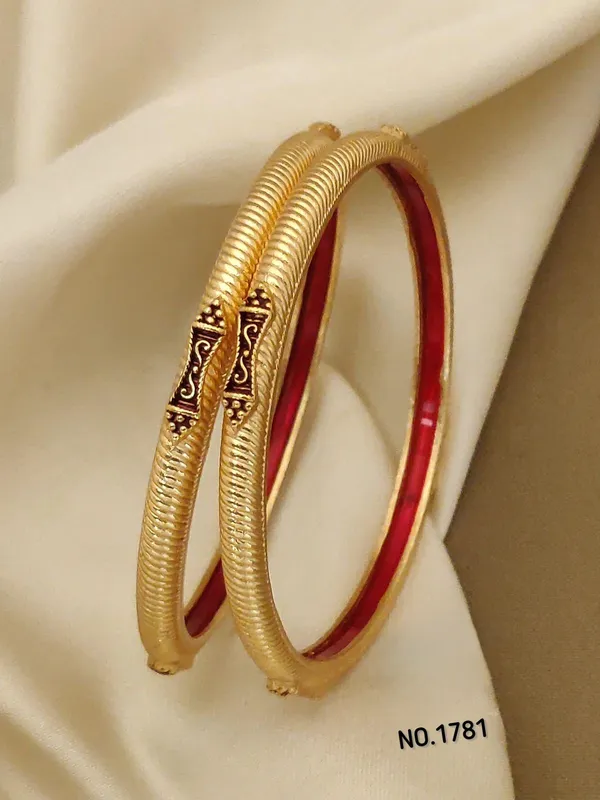 Gold_Metal_With_Enamel_Bangles_For_Women(Set_of_2/4)