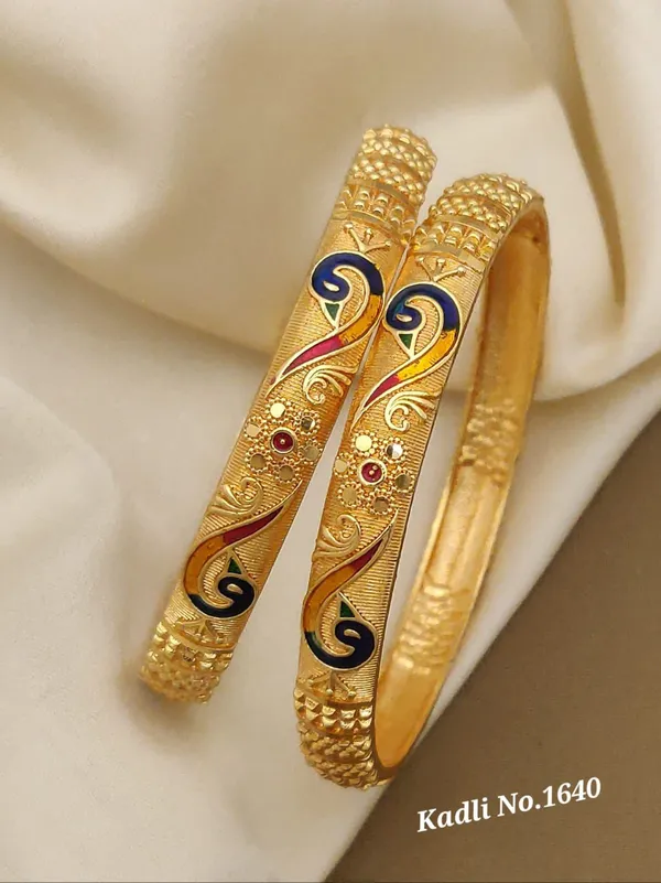 Gold_Plated_With_Enamel_Bangles_For_Women