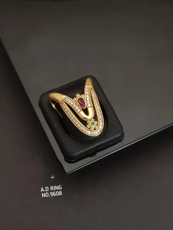 Gold_Plated_Metal_With_American_Diamond,_Ruby,_And_Emerald_Stones_Ring_For_Women