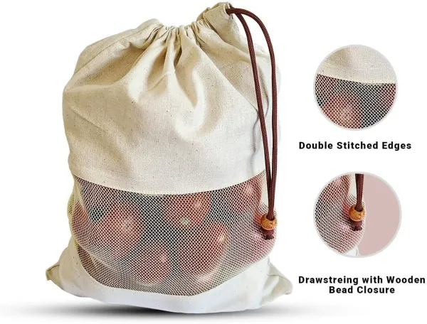 Set_Of_12_Cotton_Muslin_Reusable_Fridge_Storage_Bags_For_Vegetables_And_Multipurpose,_Washable,_Drawstring_And_Eco_Friendly_Bags