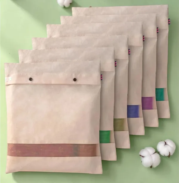 Pack_Of_6_Cotton_Saree_Bags_For_Storage_With_Button_Closure_I_Large_Size_Single_(14_X_16_Inches)_With_Button_Closure,_Ideal_For_Clothes_And_Wardrobe_Organization_With_Transparent_Mesh_Window_(Pack_Of_6)
