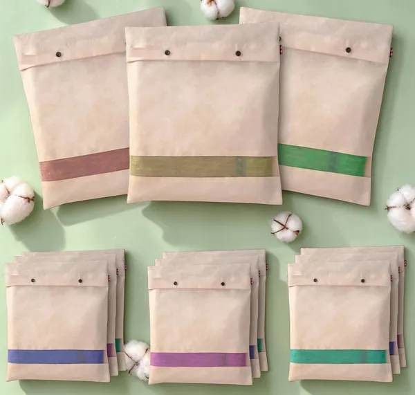 Pack_Of_12_Cotton_Saree_Bags_For_Storage_With_Button_Closure_I_Large_Size_Single_(14_X_16_Inches)_With_Button_Closure,_Ideal_For_Clothes_And_Wardrobe_Organization_With_Transparent_Mesh_Window_(Pack_Of_12)