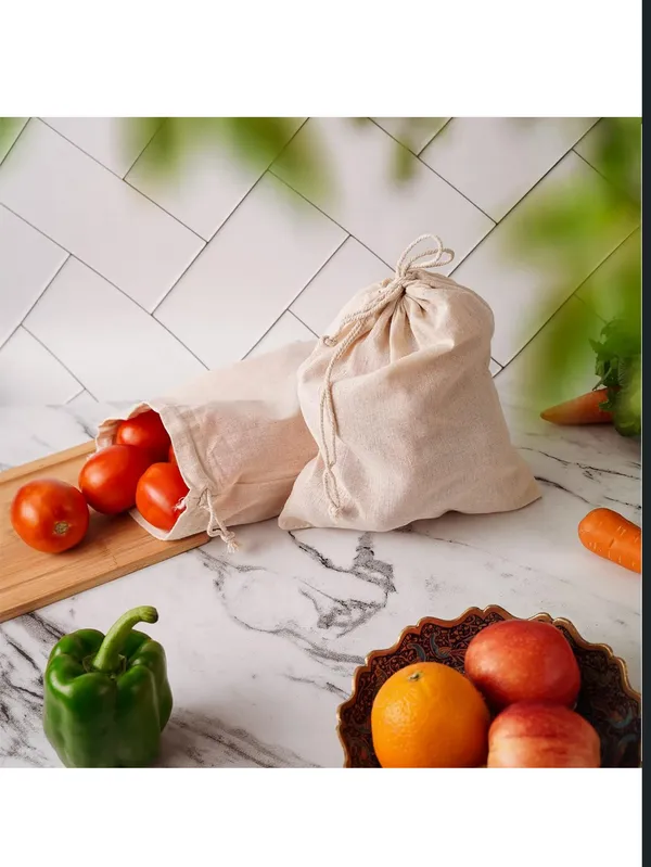 Set_Of_12_Cotton_Muslin_Reusable_Fridge_Storage_Bags_For_Vegetables_And_Multipurpose,_Washable,_Drawstring_And_Eco_Friendly_Bags